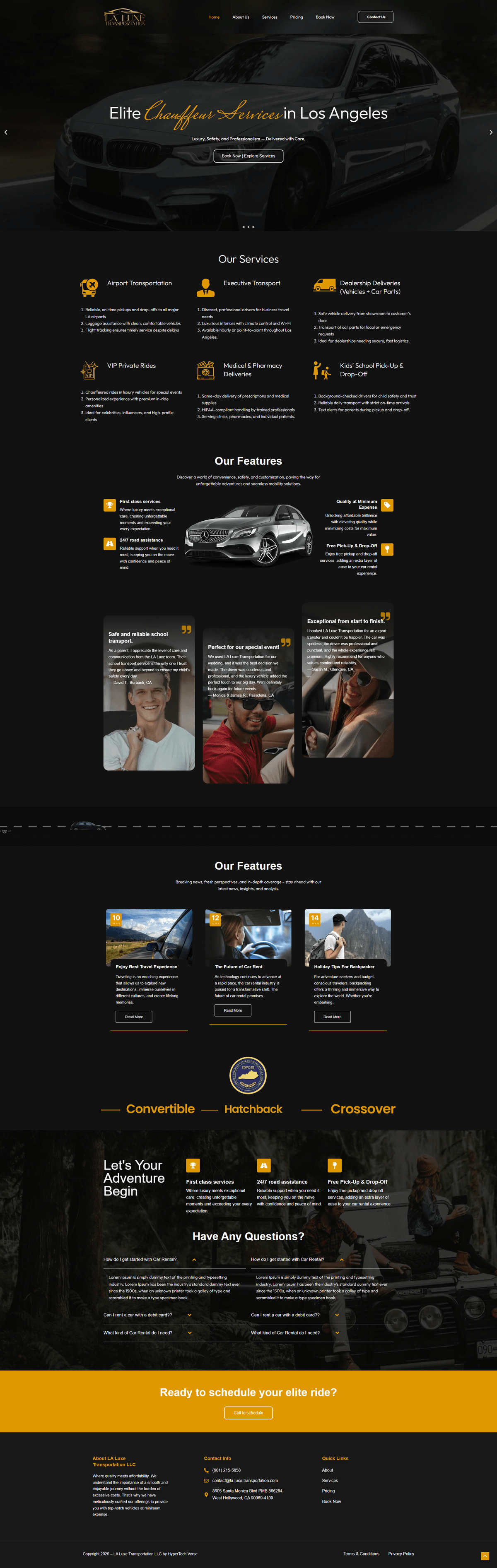 LA Lune Transportation - Luxury Chauffeur Website