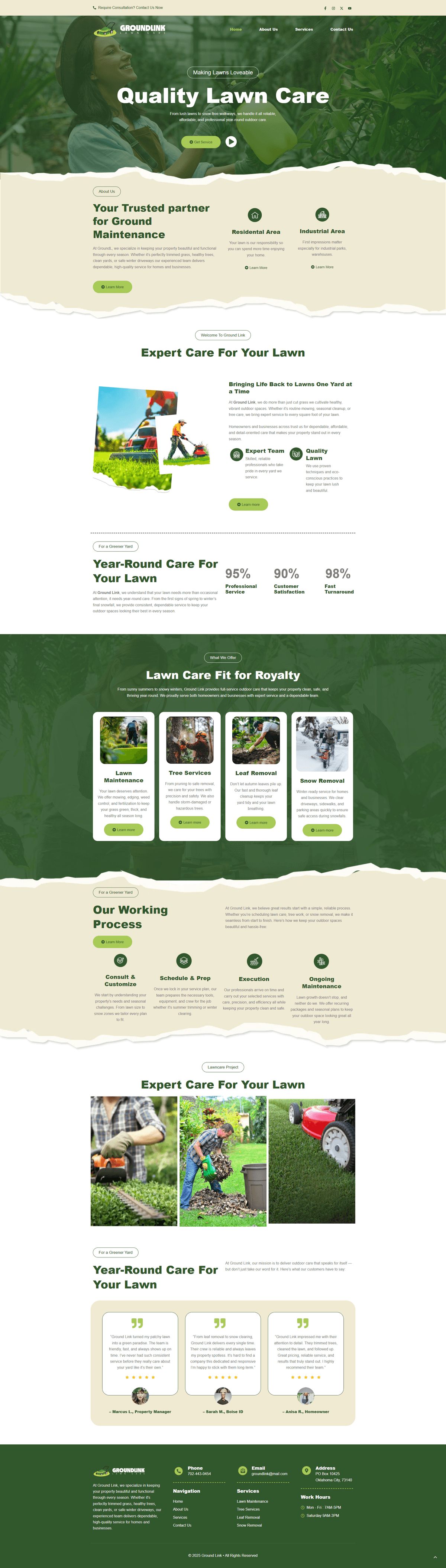 Ground Link - Lawn Care Service Website