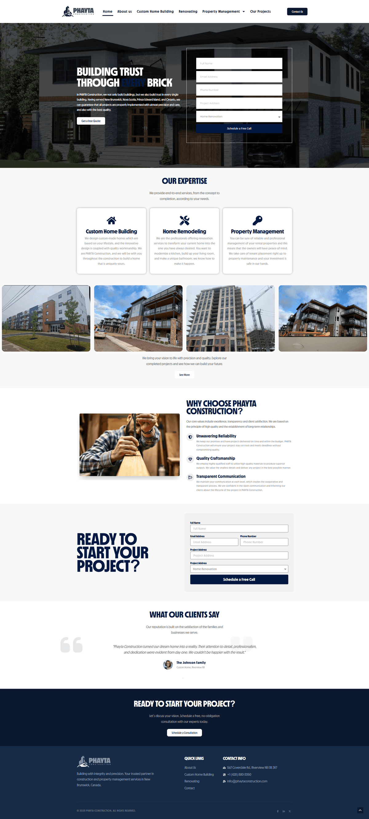 Phayta Construction - Builder Website